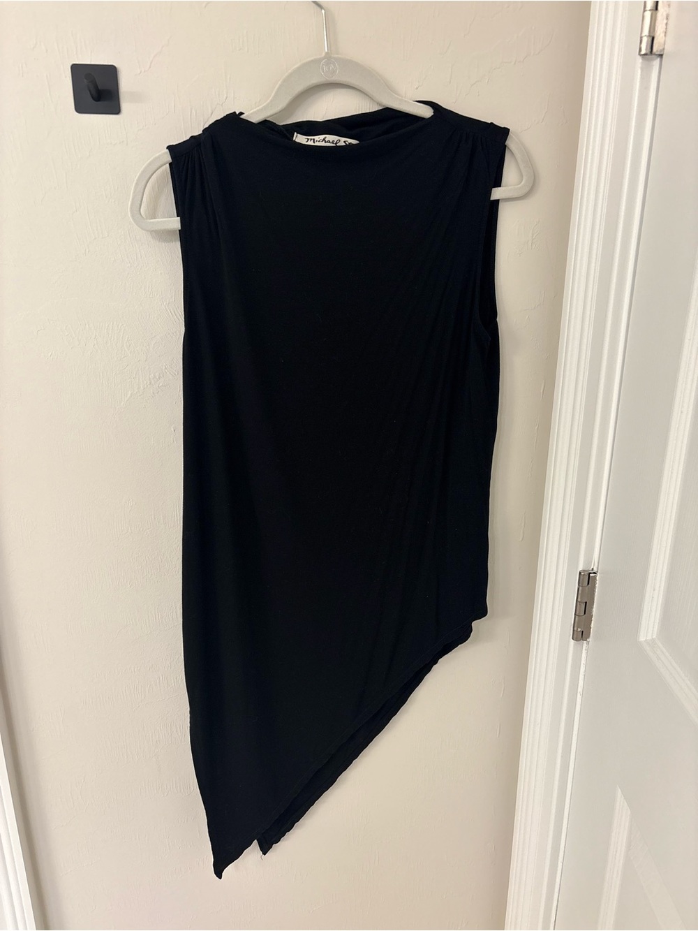 Michael Stars Black Sleeveless Asymmetrical Hem Tunic